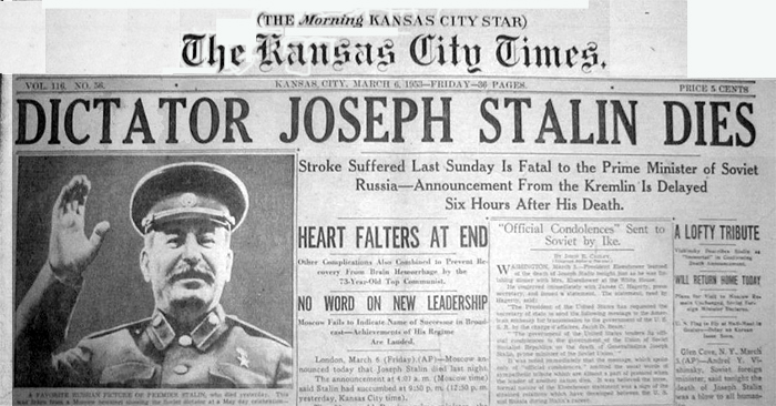 ALTO ADIGE 6/3/1953 Stalin è morto 