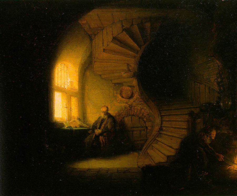 Rembrandt, Filosofo in meditazione (1632) - Museo del Louvre