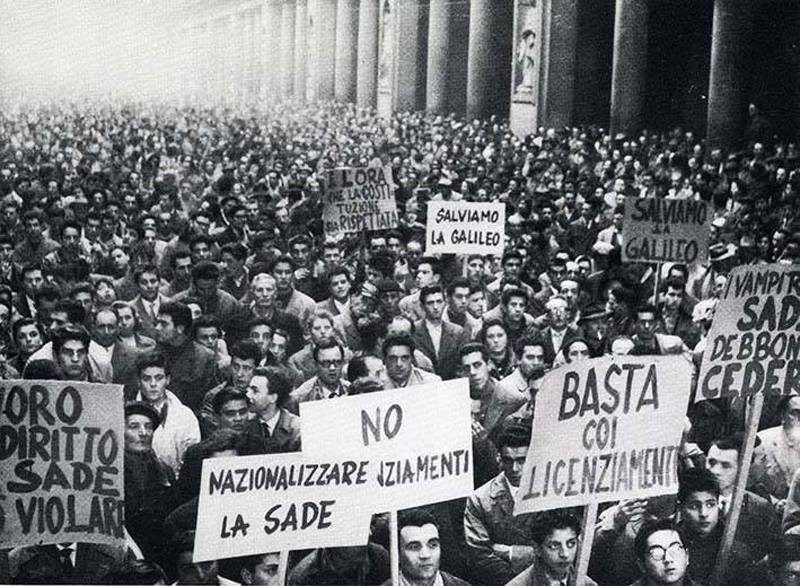 Firenze 1959 sciopero generale in difesa delle Officine Galileo