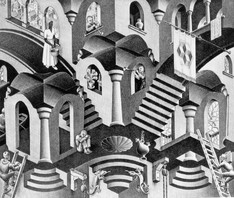 Maurits Cornelis Escher, Casa di scale, 1951